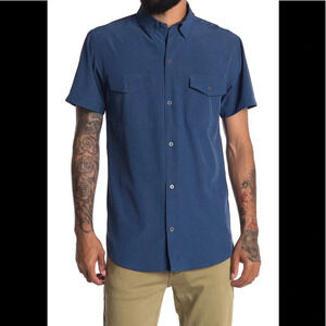 TRUNKS SURF AND SWIM CO Pocket Button Front Shirt, Moody Blue, Small, NWT​